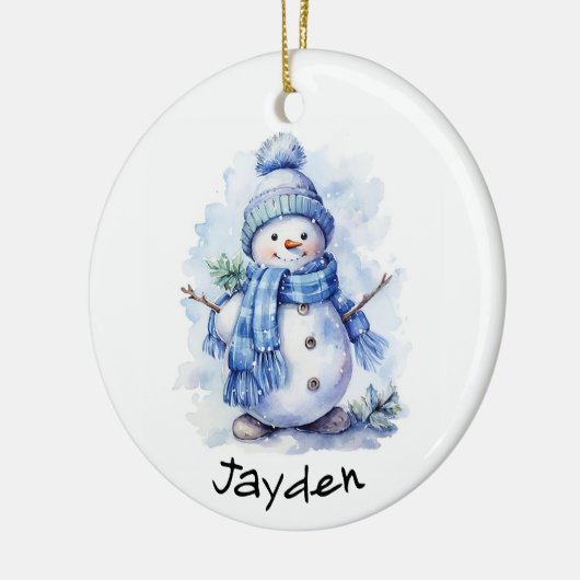 Personalisiert Snowman Keramik Ornament (Links)