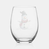 Personalisiert Snowman Name Weihnachten Weinglas Ohne Stiel (Rückseite)