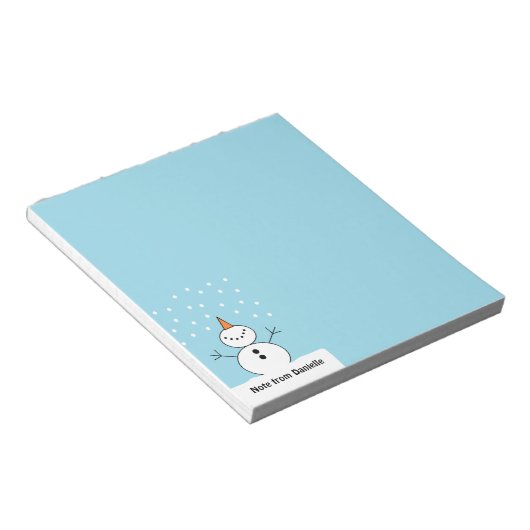 Personalisiert Snowman Notepad Notizblock (angewinkelt)