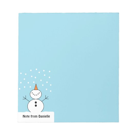 Personalisiert Snowman Notepad Notizblock (Vorderseite)