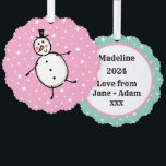 Personalisiert Snowman Weihnachten<br><div class="desc">Diese personalisierte Weihnachtskarte zeigt den Snowman-Charakter der Weihnachtszeit-Crew.</div>