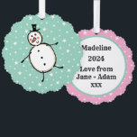 Personalisiert Snowman Weihnachten<br><div class="desc">Diese personalisierte Weihnachtskarte zeigt den Snowman-Charakter der Weihnachtszeit-Crew.</div>