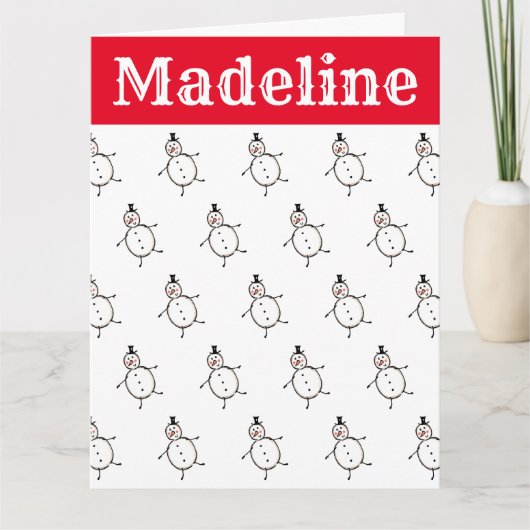 Personalisiert Snowman Weihnachten Karte (Vorderseite)