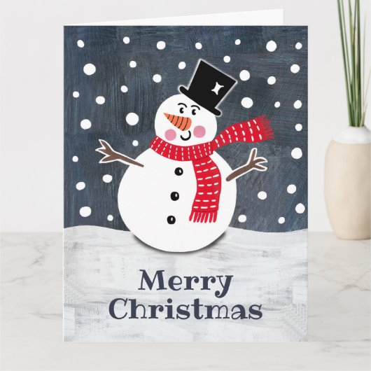 Personalisiert Snowman Weihnachten Karte (Vorderseite)