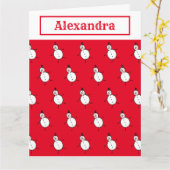 Personalisiert Snowman Weihnachten Karte (Gelbe Blume)