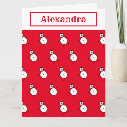 Personalisiert Snowman Weihnachten Karte (Vorderseite)