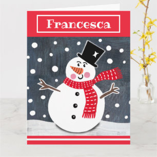 Personalisiert Snowman Weihnachten Karte