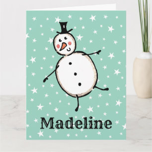 Personalisiert Snowman Weihnachten Karte