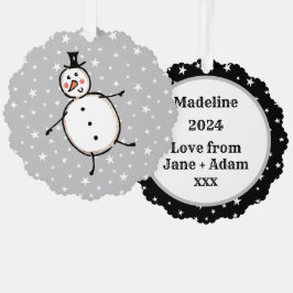 Personalisiert Snowman Weihnachten Ornament Karte