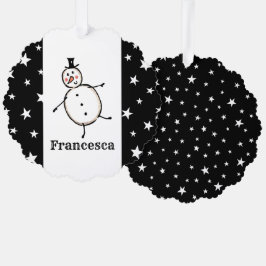 Personalisiert Snowman Weihnachten Ornament Karte