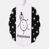Personalisiert Snowman Weihnachten Ornament Karte (Links)