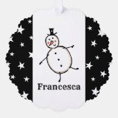 Personalisiert Snowman Weihnachten Ornament Karte (Vorderseite)