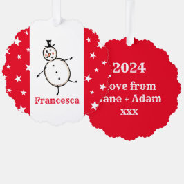 Personalisiert Snowman Weihnachten Ornament Karte