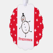 Personalisiert Snowman Weihnachten Ornament Karte (Links)