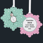 Personalisiert Snowman Weihnachten Ornament Karte<br><div class="desc">Diese personalisierte Weihnachtskarte zeigt den Snowman-Charakter der Weihnachtszeit-Crew.</div>