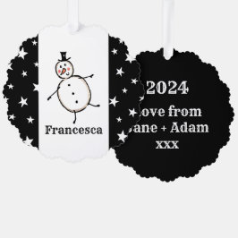Personalisiert Snowman Weihnachten Ornament Karte