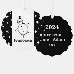 Personalisiert Snowman Weihnachten Ornament Karte