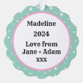 Personalisiert Snowman Weihnachten Ornament Karte (Rückseite)