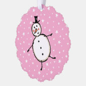 Personalisiert Snowman Weihnachten Ornament Karte (Links)