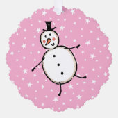 Personalisiert Snowman Weihnachten Ornament Karte (Vorderseite)