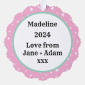 Personalisiert Snowman Weihnachten Ornament Karte (Rückseite)