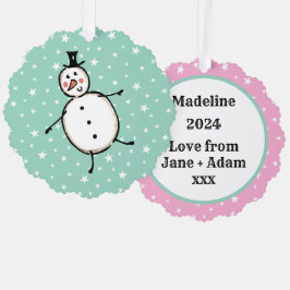 Personalisiert Snowman Weihnachten Ornament Karte
