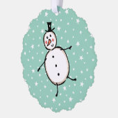 Personalisiert Snowman Weihnachten Ornament Karte (Links)
