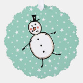 Personalisiert Snowman Weihnachten Ornament Karte (Vorderseite)