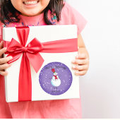 Personalisiert Snowman Weihnachten Runder Aufkleber