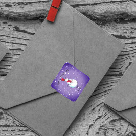 Personalisiert Snowman Weihnachten Runder Aufkleber