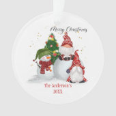 Personalisiert Snowmen Gnomes Weihnachten Ornament (Vorderseite)
