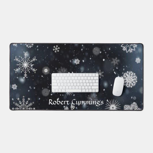 Personalisiert Snowy Abend Computermatte Schreibtischunterlage (Tastatur & Maus)