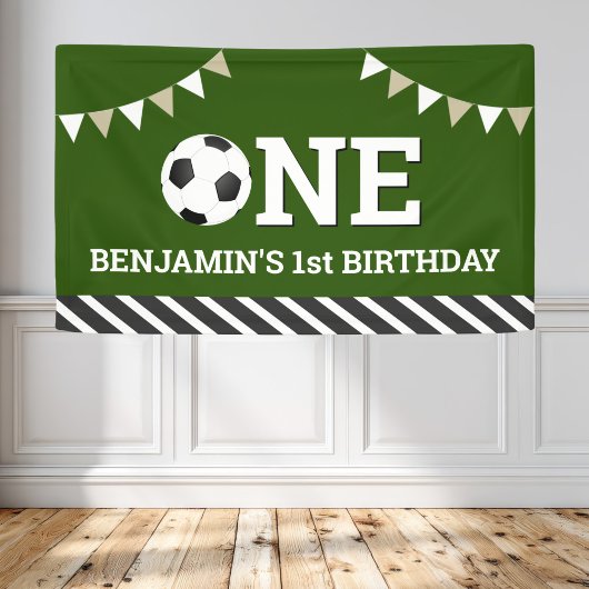 Personalisiert Soccer 1. Geburtstag Party Banner