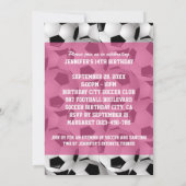 Personalisiert Soccer Ball Pattern / 2 Pink Geburt Einladung (Rückseite)