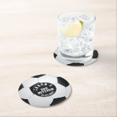Personalisiert Soccer Bar Mitzvah Schwarz-weiß Runder Pappuntersetzer (Vor Ort)