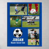 Personalisiert Soccer Fotocollage Name Team # Poster (Vorne)