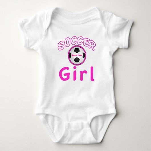 Personalisiert Soccer Girl Baby Bekleidung Baby Na Baby Strampler (Vorderseite)
