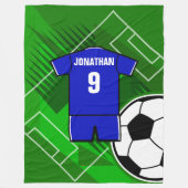 Personalisiert Soccer Jersey Blue mit White Fleecedecke (Vorderseite)