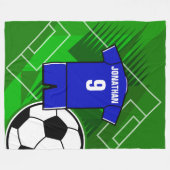 Personalisiert Soccer Jersey Blue mit White Fleecedecke (Vorderseite (Horizontal))