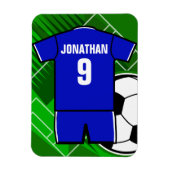 Personalisiert Soccer Jersey Blue mit White Magnet (Vertikal)