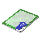 Personalisiert Soccer Jersey Blue mit White Notizblock (Rotiert)