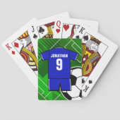 Personalisiert Soccer Jersey Blue mit White Spielkarten (Rückseite)