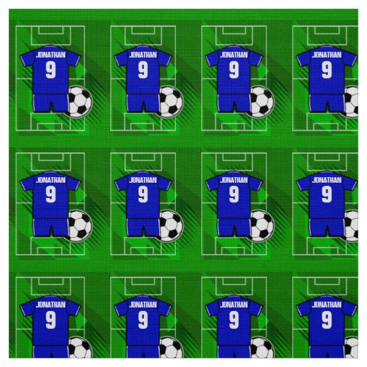 Personalisiert Soccer Jersey Blue mit White Stoff (Muster)