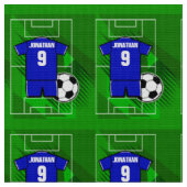Personalisiert Soccer Jersey Blue mit White Stoff (Nahaufnahme)