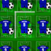 Personalisiert Soccer Jersey Blue mit White Stoff (Kachel)