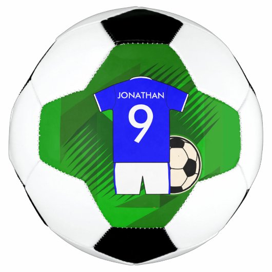 Personalisiert Soccer Jersey Blue und White Fußball (Vorderseite)