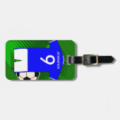 Personalisiert Soccer Jersey Blue und White Gepäckanhänger (Vorderseite horizontal)