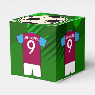 Personalisiert Soccer Jersey Claret und Blue Geschenkschachtel