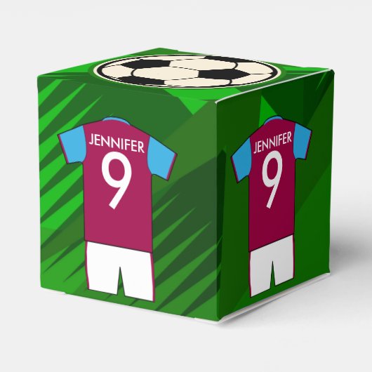 Personalisiert Soccer Jersey Claret und Blue Geschenkschachtel (Rückseite)