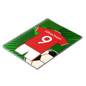 Personalisiert Soccer Jersey Red and White Notizblock (Linke Seite)